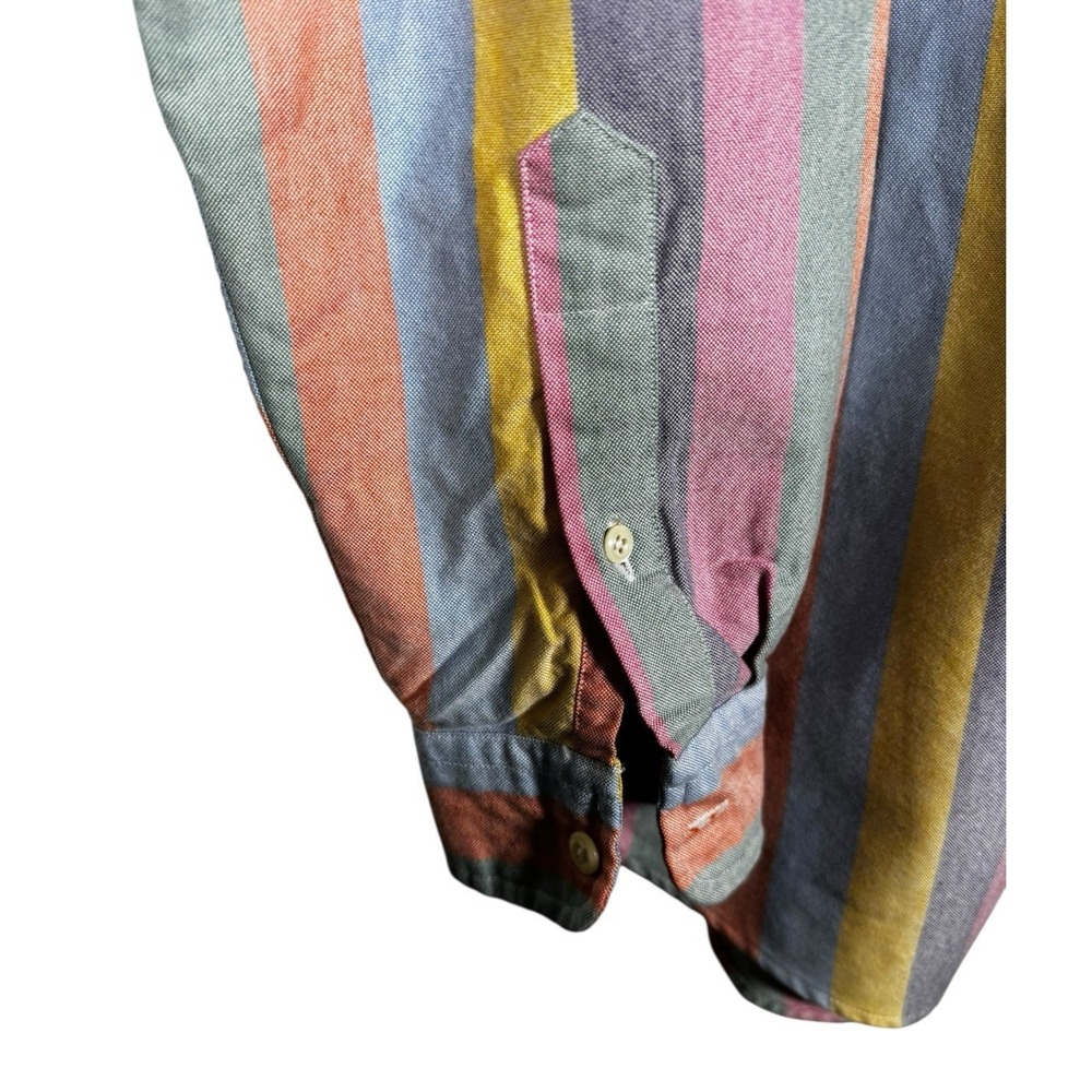 J.Crew Mens M Multi Color Stripe Cotton Oxford Button Down Shirt Long Sleeve - Picture 14 of 16